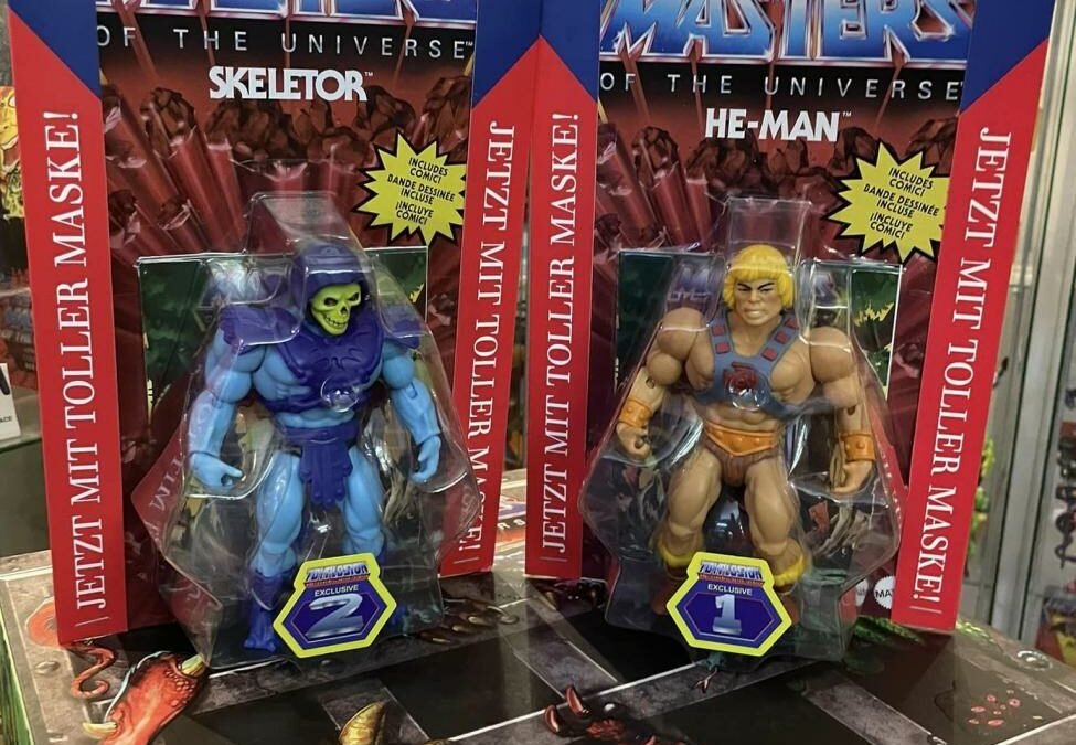 SKELETOR E HE-MAN ORIGINS  CON MASCHERA ESCLUSIVA RILASCIATI A Toyplosion 2023 in Germania