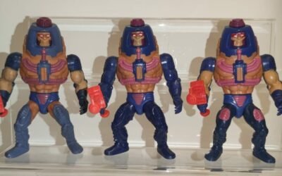 MAN-E-FACE   TOP TOYS ARGENTINA Pre-reissue unpainted knee pads + 2 reissue Blue legs