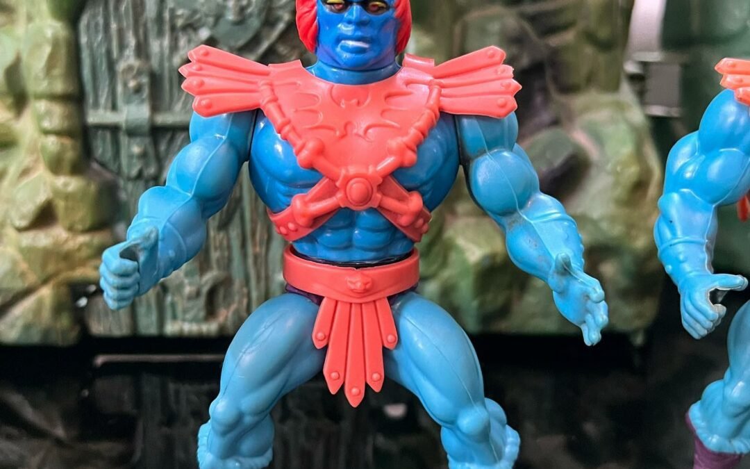 FAKER LEO TOYS INDIA variante blu scuro con capelli rossi e armatura e accessori arancione scuro