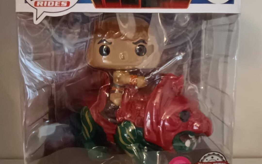 HE-MAN ON BATTLE CAT FLOCKED FUNKO POP 84