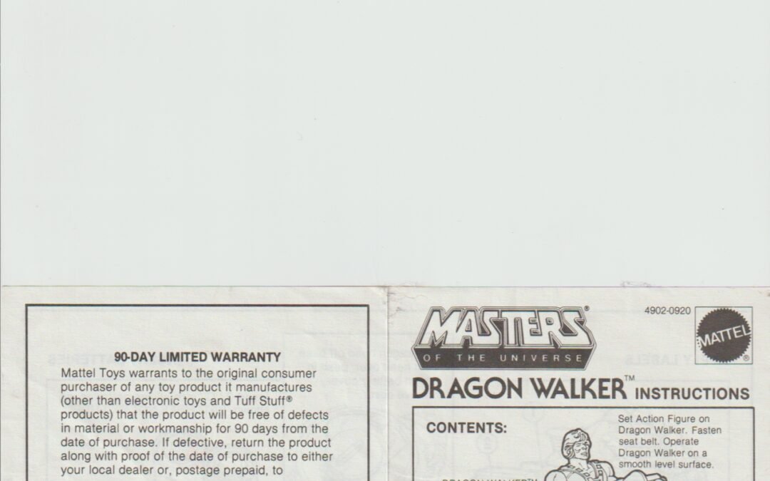 DRAGON WALKER ISTRUZIONI VINTAGE