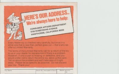 GARANZIE CONSUMATORE MATTEL VINTAGE